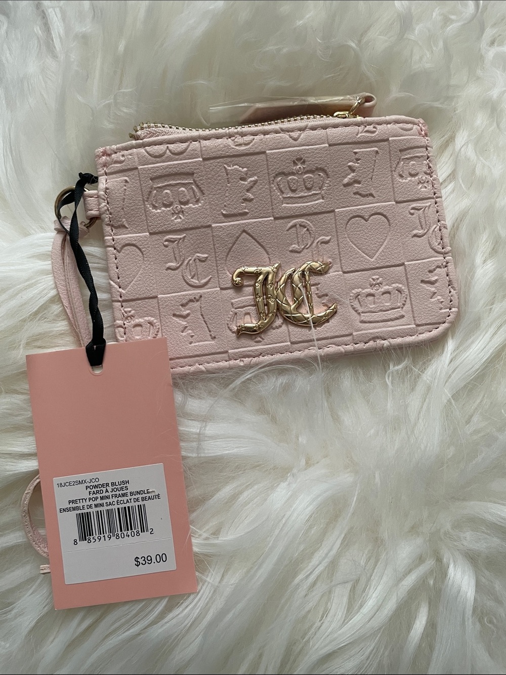 🎀JUICY COUTURE NWT Pink Zip Card Holder Wallet - Picture 7 of 10